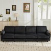 Beautyolove 4 - Piece 116.5" Modular Upholstered Sectional Sofa with Hidden Storage, Removable Cushions and Washable Covers - 2 of 4