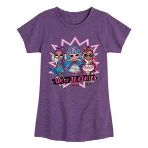 Girls' - LOL Surprise! - We're All Queens Fitted Short Sleeve Graphic T-Shirt - 1 of 4