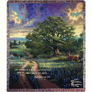 Manual Woodworkers and Weavers Country Living Verse Tapestry Throw Blanket 50"x60", Cotton, Rustic Inspirational Farmhouse Decor - 1 of 3