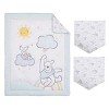 Disney Winnie the Pooh Hello Sunshine White and Aqua 3 Piece Nursery Mini Crib Bedding Set - Comforter and Two Fitted Mini Crib Sheets - 4 of 4