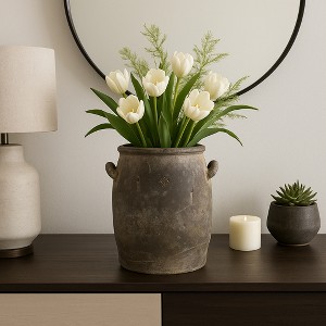 Decorative Ceramic Vase for Flowers in Room Display - Traditional Vase Perfect Home Decor Accent for Living Room, Bedroom, and Office - 1 of 4