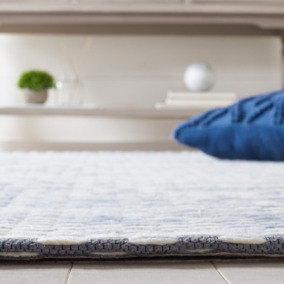 Marbella Gray and Beige Flat Woven Wool Area Rug