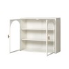 CAVINAS Modern Wall Cabinet with 2 Glass Doors & 3-Tier Shelves,Accent Cabinet with Storage for Kitchen,Dining Room,Bathroom - 3 of 4