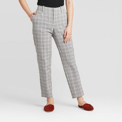 gray plaid skinny pants