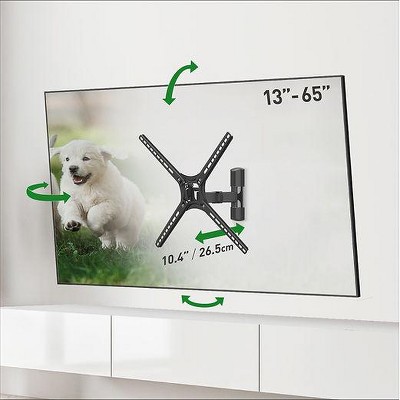 Barkan 13" - 65" TV Wall Mount, Full Motion - Extension, Swivel & Tilt