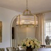 LLHZSY 14" Modern Glass Ceiling Chandelier Light Fixture  5-Light Vertical Striped Clear Glass  Fixture for Bedroom Kitchen Living Room -Gold - 2 of 4