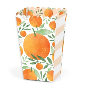 Big Dot of Happiness Little Clementine - Orange Citrus Baby Shower or Birthday Party Favor Popcorn Treat Boxes - Set of 12 - 1 of 4