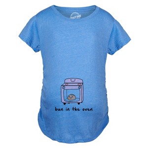 Maternity Bun In The Oven T shirt Funny Pregnancy Announcement New Baby Tee - Crazy Dog Maternity T Shirt - 1 of 4