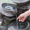 NAYSAYE Fountain Indoor Outdoor 4 Tier Cascading Rock Bowl Polyresin Freestanding for Garden Lawn Porch, Gray, 15"*31.5"*29.7" - 3 of 4
