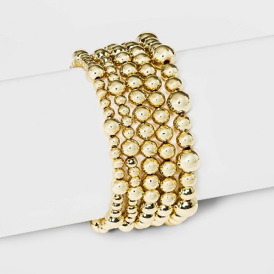 SUGARFIX by BaubleBar Gold Beaded Bracelet Set - Gold
