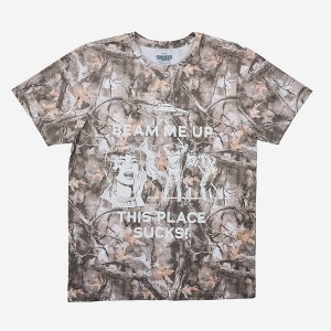 Men's Stranger Things Beam Me Up T-Shirt - Gray - 1 of 4