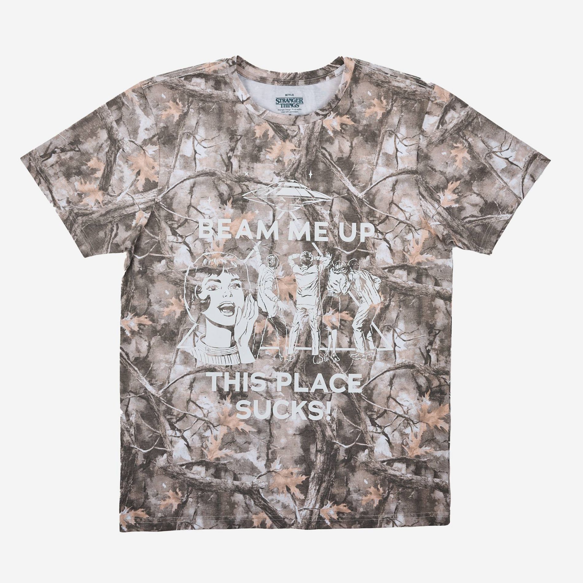 Men's Stranger Things Beam Me Up T-Shirt - Gray