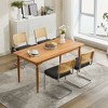 APRILSOUL31.90"Mid Century Modern Dining Chairs Set of 2, Linen Accent Chairs with Natural Cane Back - 4 of 4