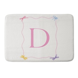 Deny Designs April Lane Art Simple Bow Monogram Memory Foam Bath Mat - 1 of 4