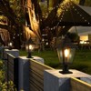 TOBILI 21"(H) 1-Pack Vintage Black Metal & Clear Glass Pillar Lamp for Garden and Pathway Lighting with Elegant Design (Bulb Not Included) - 3 of 4