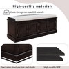 PAGED Classic 4-Door Storage Bench with Linen Cushion, Entryway Ottoman with Storage, Magnetic Closure Shoe Bench with Adjustable Shelves - 3 of 4