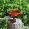 Achla Designs 12.75" Reflective Crackle Glass Birdbath Bowl with Tripod Stand - 3 of 4