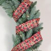 Northlight Red and Black Plaid Christmas Wired Craft Ribbon with Gold Poinsettias 2.5" x 16 Yards - image 2 of 3