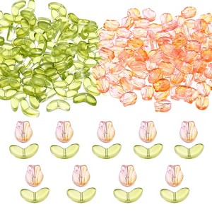 Unique Bargains Craft Embellishments Tulip Flower Crystal Glass Beads 200 Pcs - 1 of 4