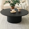 40" Dwen Manufactured Wood Foil with Grain Paper Round Coffee Table With Pedestal Base-Maison Boucle - 4 of 4