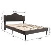 VECELO Bed Frame Upholstered Platform Bed Adjustable Headboard/Noise-Free/Wooden Slats Support/No Box Spring Needed - 3 of 4