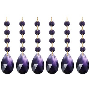 Unique Bargains Crystal Pendants Teardrop Beads for DIY Lamp Arts Crafts Decoration 6 Pcs - 1 of 4