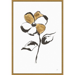 Amanti Art 16" x 23" Leafed III by Chris Paschke Framed Wall Canvas: Modern Style, Vertical Lithograph, Sawtooth Back Mount - 1 of 4