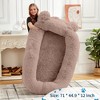 Washable Faux Fur  Pet Beds - 71"x45"x12" Fits You & Pets, Human Dog Bed with Blanket and Storage Pockets,Portable Handle,Removable Cover for Humans - 3 of 4
