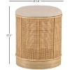 Nordlys Beige Velvet and Rattan Pouf Exotic Boho Upholstery Living Room - 4 of 4