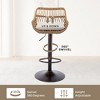 ORRD  Modern Swivel Bar Stools Set of 2, Adjustable Counter Height Stools with Footrest, Rattan & Metal Kitchen Stools,Beige - 2 of 4