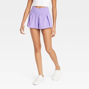 Women's Crossover Waistband High Rise Woven Shorts - JoyLab™ - 1 of 4
