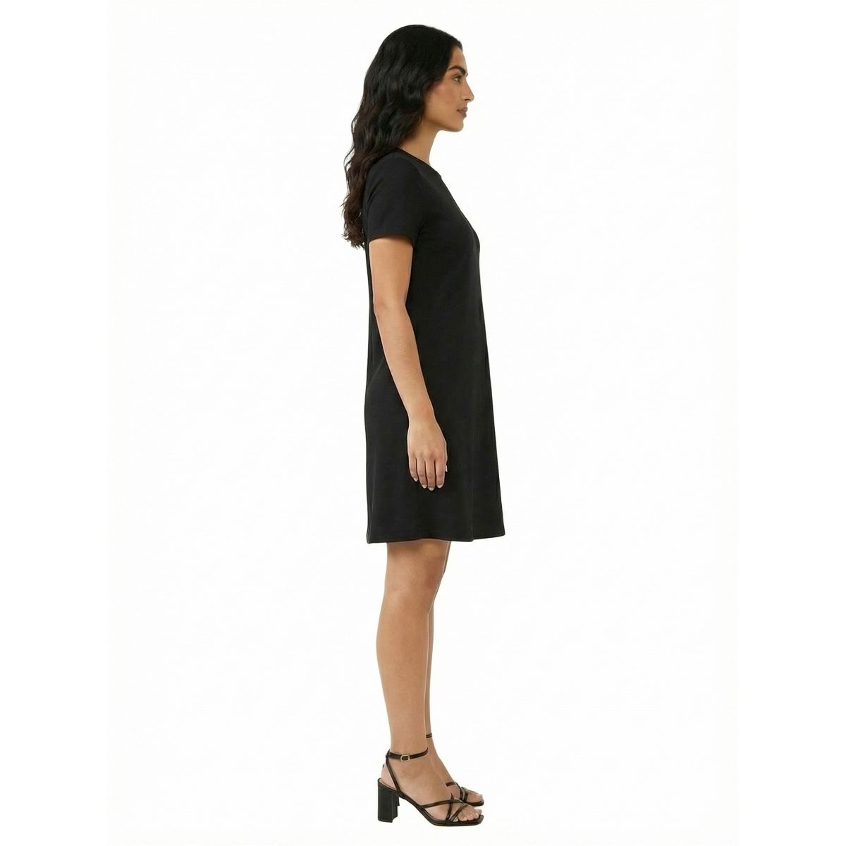 24seven Essential Petite Short Sleeve Round Neck Mini Shift Dress - thumbnail 2