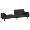 vidaXL 2-Seater Sofa Bed with Two Pillows Black Fabric - 4 of 4