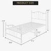Twin Bed Frame for Kids, Twin Bed Frame with Heart Shaped Headboard and Tailboard,Pink - 2 of 4