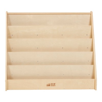 Natural Birch Single-Sided Kids Book Display Shelf