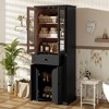 Okak Tall Freestanding Bathroom Cabinet with Glass Doors & Drawers,Floor Storage Cabinet Unit for Bathroom,Kitchen - 2 of 4