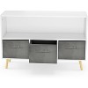 Acekool Kids Bookshelf, 4-Cubby Toy Storage Organizer with Collapsible Fabric Drawers, Book Display for Playroom, Nursery, Kids Room - 3 of 4