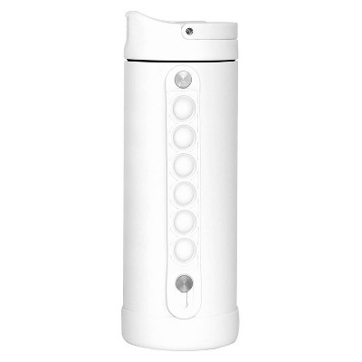 Elemental® Iconic Pop Stainless Steel 14-Oz. Fidget Water Bottle Thermos with Flip-open Sports Cap, Bubble Strap, and 2 Straws