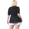 Agnes Orinda Women's Plus Size Polka Dots V Neck Short Sleeve Wrap Peplum Blouse - 4 of 4