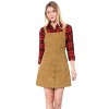 INSPIRE CHIC Women's Corduroy Button Front A-Line Bib Overall Pinafore Skirts - 3 of 4