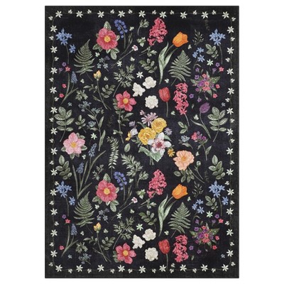 homfan Colorful Color Floral Door Mat Indoor Entrance Non-Slip Soft Oriental Vintage Carpet Kitchen Entryway Bedroom Corridors Indoor