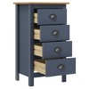 vidaXL Sideboard Hill Gray 18.1 in.x13.8 in.x31.5 in. Solid Pine Wood - 3 of 4