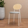 LeisureMod Velvet Dining Chair with Rattan Back, Set of 2 Side Kitchen Chair with Stainless Steel Base Euston Collection - 2 of 4