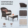 Bigget Steel 5-Piece Outdoor Patio Rattan Bistro Sets, Beige - 4 of 4