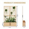 Cedar Privacy Screen w/Planter Box - Freestanding Outdoor Fence Panel, Hinged Garden Screen with Drain Holes for Patio & Backyard Decor - 2 of 4