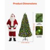 VEVOR Christmas Tree, 6ft Prelit Artificial Xmas Tree,Decor Trees with 330 Colorful LED Lights, 11 Lighting Modes, 1250 Branch Tips & Metal Base,Green - 3 of 4