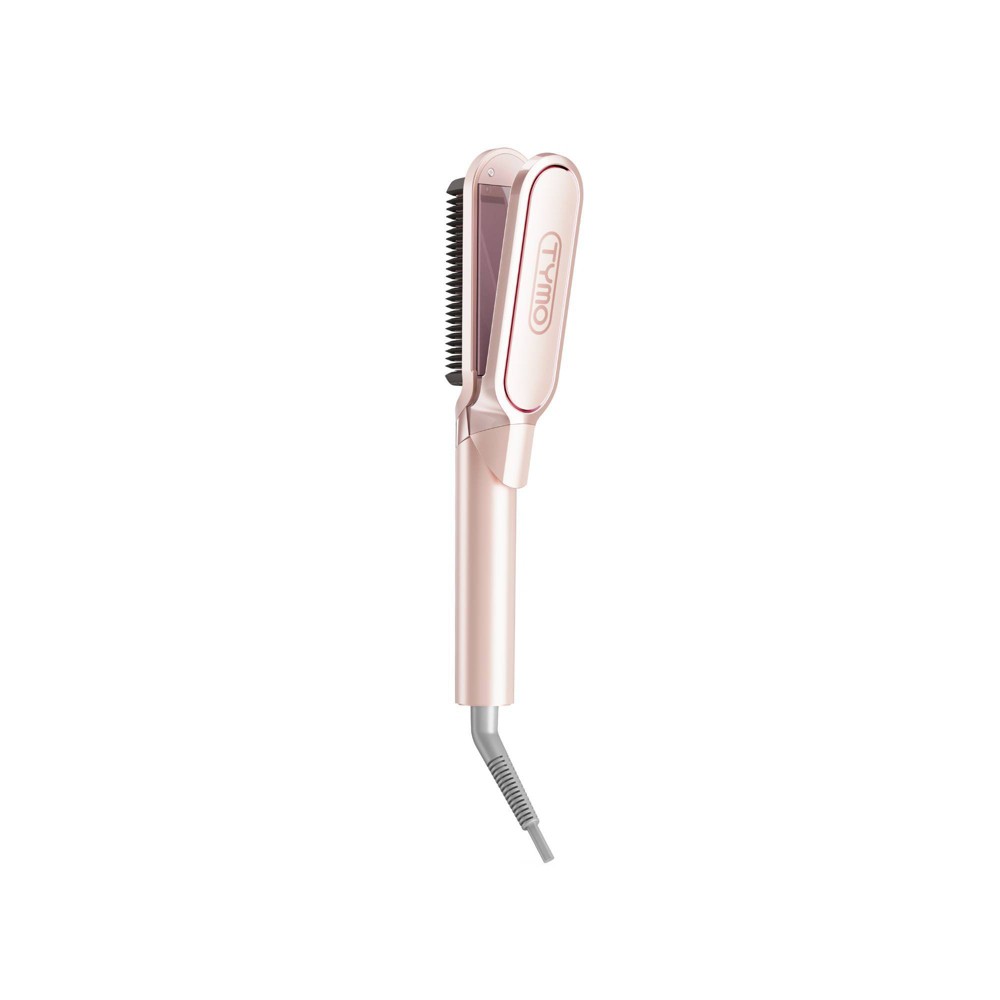 TYMO FLIPRO 2-in-1 Straightening Comb and Iron with Paddle Brush and Silicone Mat - Champagne Pink: For All Hair Types, Heats in 30 Seconds