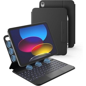 Dexnor for iPad (A16) 11th/10th Generation Case with Keyboard Ultra-Light Magnetic Detachable Folio Keyboard Cover Multi-Touch Trackpad Backlit - 1 of 3