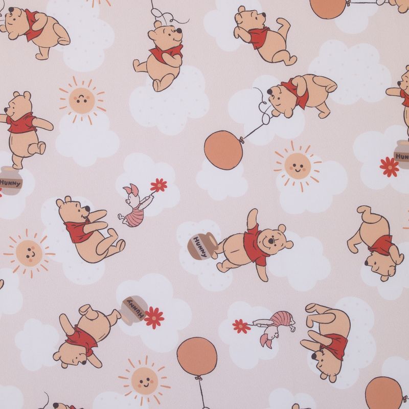 Disney Winnie the Pooh Tan, Red, and White Piglet, Balloons, and Hunny Pots Super Soft Nursery Fitted Crib Sheet, 2 of 5