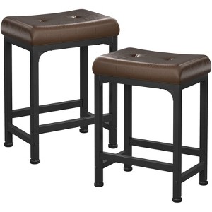 Aheaplus Upholstered Counter Stool with Metal Frame - 1 of 4